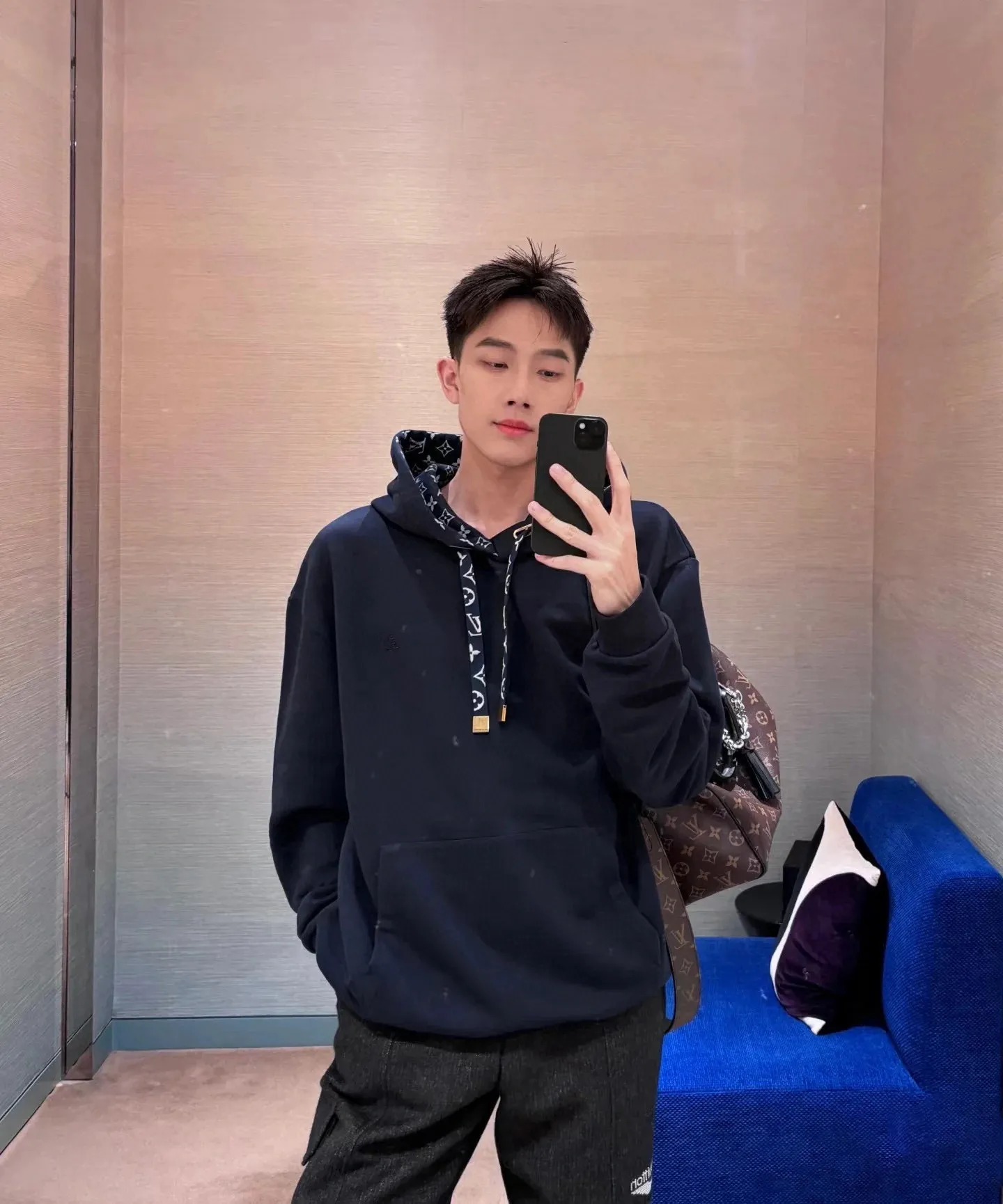 Louis Vuitton/Louis Vuitton Floral Cable Hooded Sweatshirt
